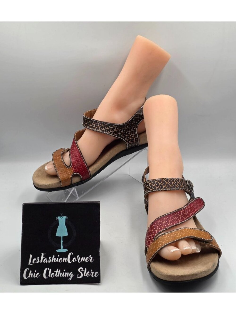 Spring Step Womens Multicolor Leather Glendora Straps Sandals Size 9.5 (40) 3956